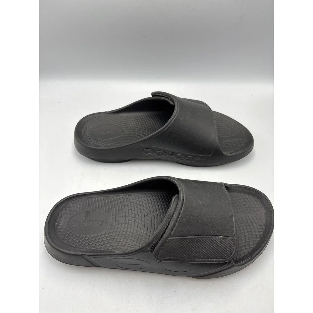 OOFOS MEN'S OOAHH SPORT FLEX SANDAL - MATTE‎ BLACK- Men's 11 Women's 13